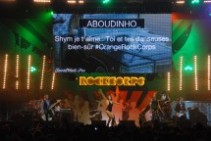 Shy'm on stage for RockCorps