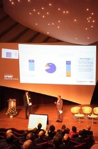 Example of live data stream for meeting through a Tweet wall