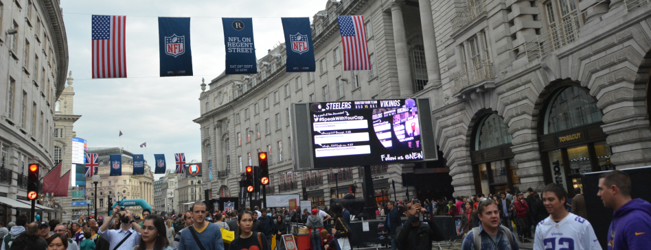 EvÃ¨nement NFL sur Regent Street, Londres, Royaume-Uni